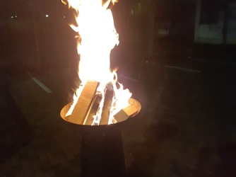 Hirtenfeuer 2020 Brennender Feuerkorb beim Hirtenfeuer