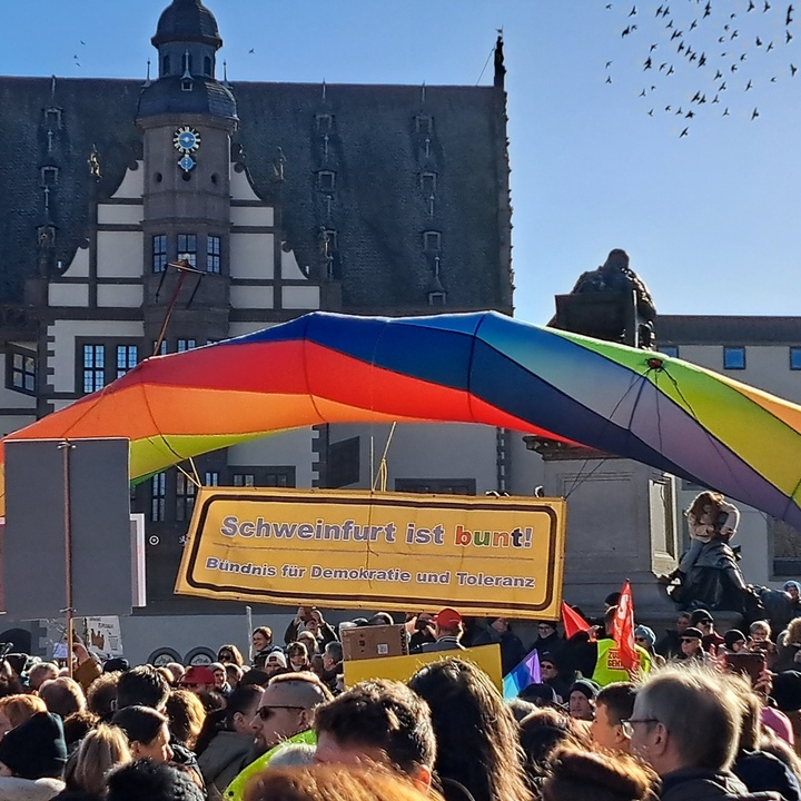 Foto: Demonstration gegen rechts in Schweinfurt